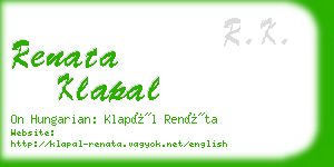 renata klapal business card